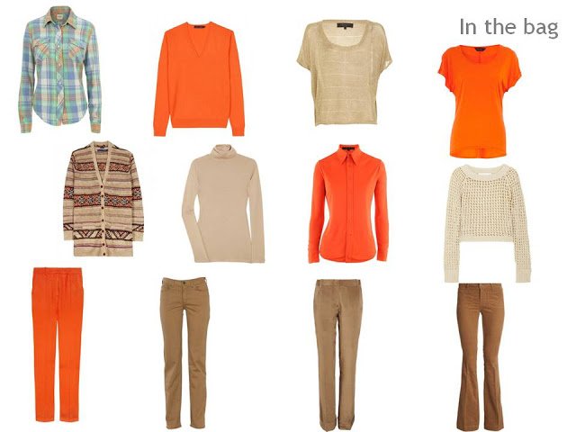 A Travel Capsule Wardrobe - Packing in ORANGE and brown, for uncertain ...