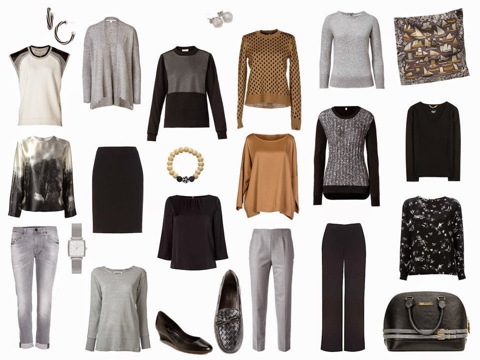 A Four by Four Capsule Wardrobe in Black, Grey, Camel and Cream - The ...