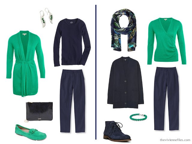 Capsule Wardrobe Color Palette - A Sprig of Shamrock, with Six Neutrals ...