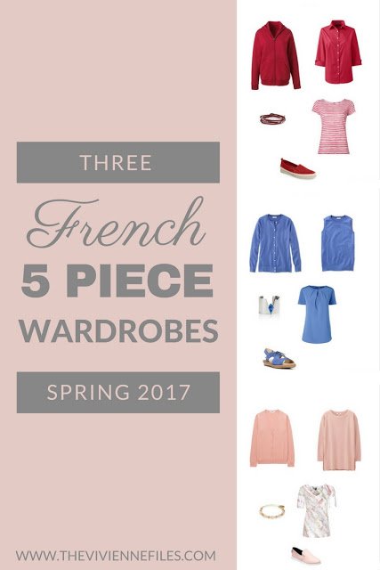 Three MORE French 5-Piece Wardrobes for Spring: Blush, Red and
