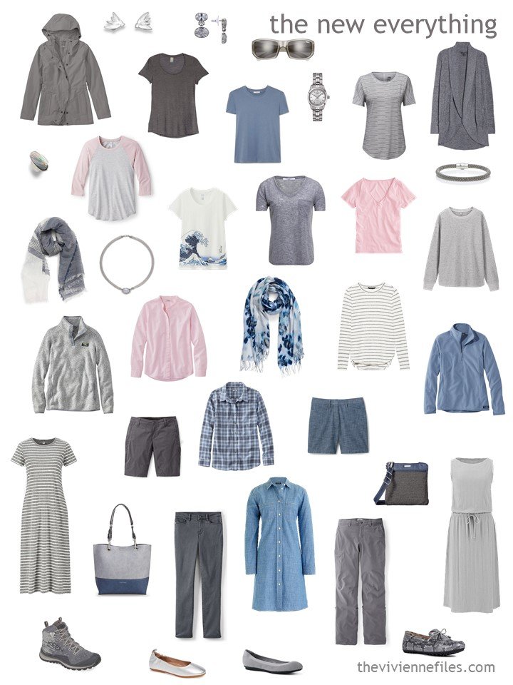 Choosing Accessories to go with a Blue and Grey Travel Wardrobe