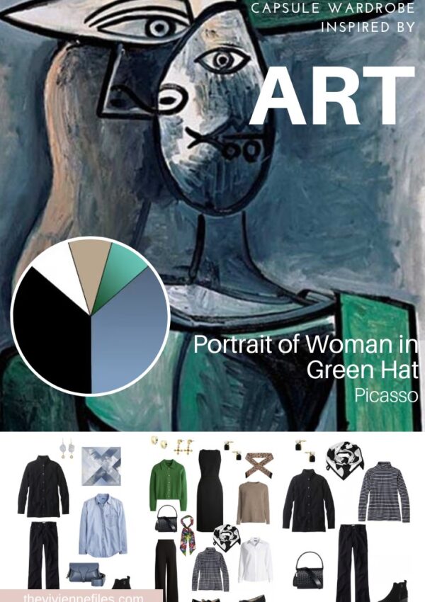 A Small, Basic Travel Capsule Wardrobe Start with Art – Portrait of Woman in Green Hat by Picasso